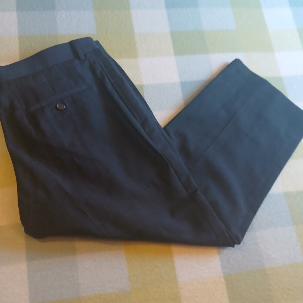 Pronto Uomo Wool Pants 38x26 Hemed Black Mens